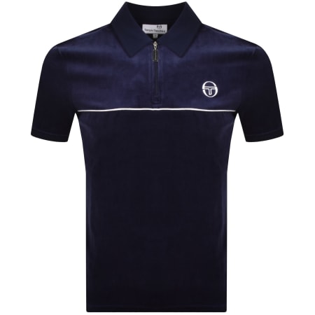 Sergio Tacchini Cardona Velour Polo Navy | Mainline Menswear us